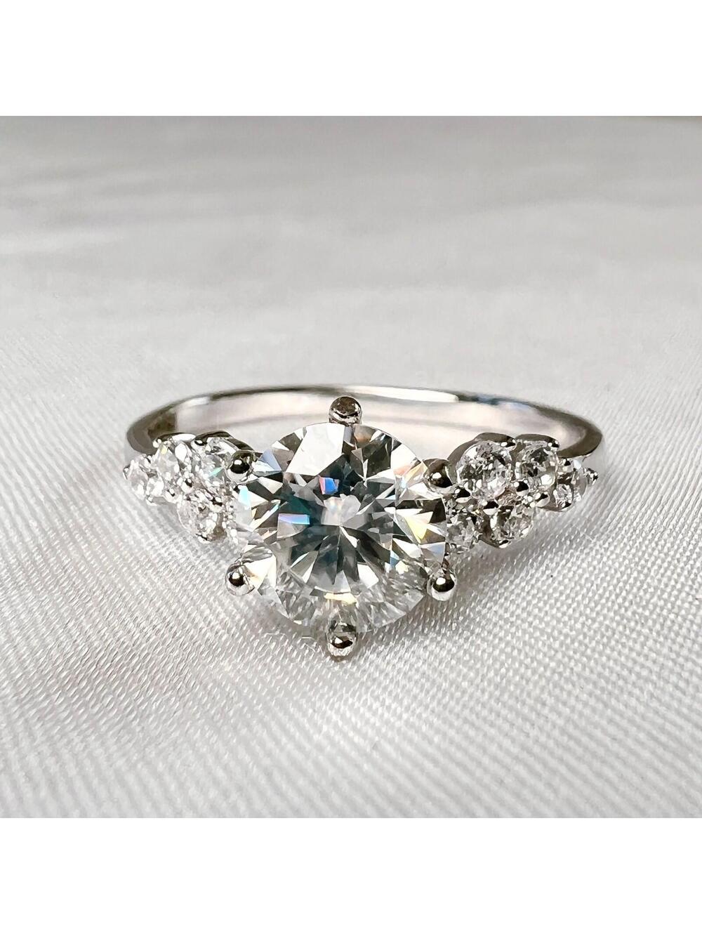 1ct Round Moissanite Engagement Ring 925 Sterling Silver Berlin Love Letter sz 7